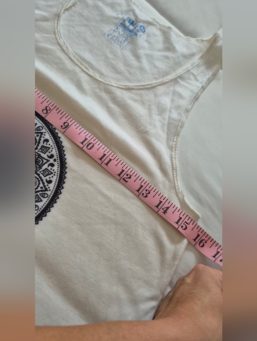 Desigual White Tank Top with Black Dreamcatcher Graphic - Picture 5 of 8